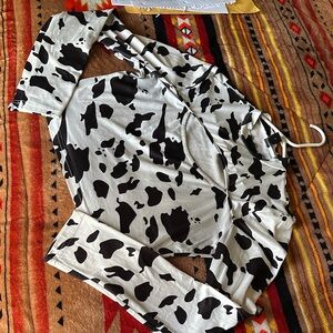 SHEIN Black and White High Low Skirt